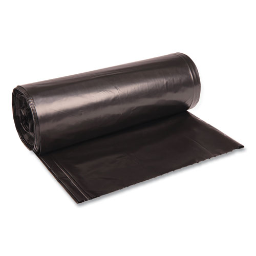 Recycled LowDensity Polyethylene Can Liners, 60 gal, 1.8 mil, 38" x 58", Black, 10 Bags/Roll
