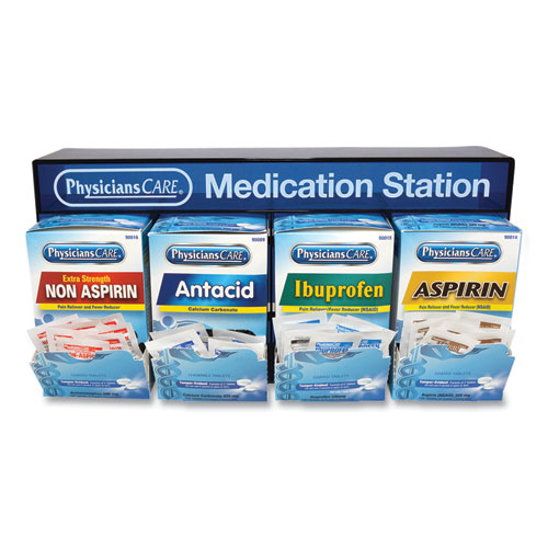 PhysiciansCare® Medication Station, Aspirin, Ibuprofen, Non Aspirin
