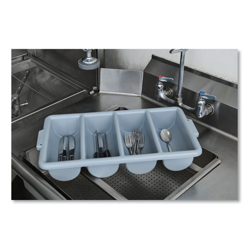 Rubbermaid® Commercial Cutlery Bin, 4 Compartments, Plastic, 11.5 x 21.