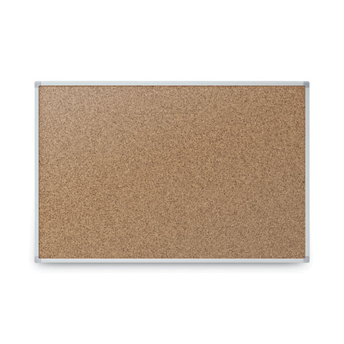 Cork Bulletin Board, 24 x 18, Silver Aluminum Frame Pointer Office