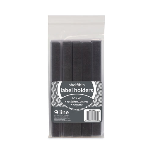 HOLDEX Shelf/Bin Label Holders, Side Load, 0.5 x 6, Clear, 10/Box