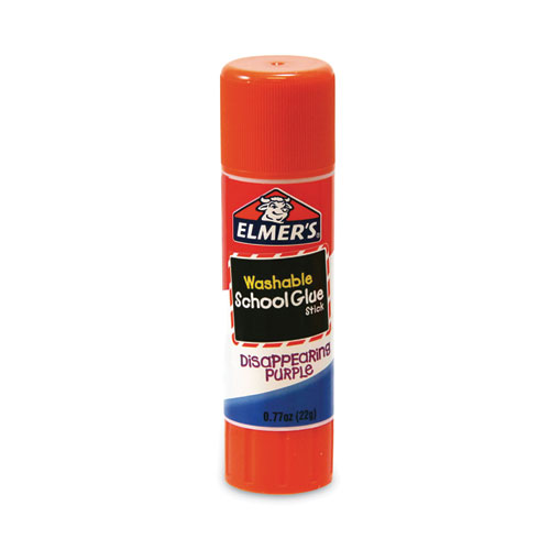 Elmer's® School Glue Stick, 0.77 oz, Applies Purple, Dries Clear, 6