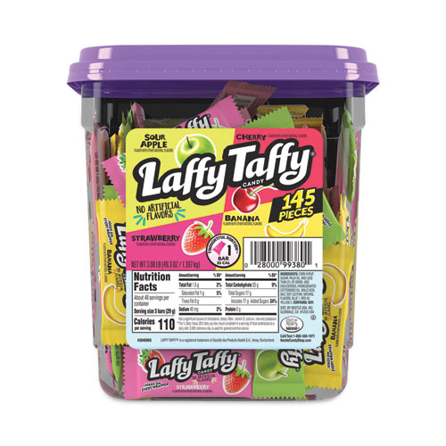 Nestlé® Laffy Taffy, Assorted Flavors, 3.08 lb Tub, 145 Wrapped Pieces