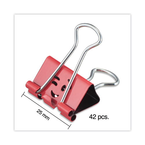 Emoji Themed Binder Clips with Storage Tub, Medium, Assorted Colors, 42