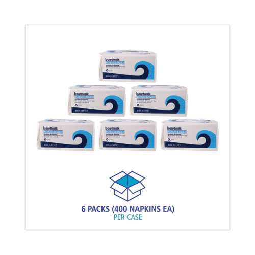 Office Packs Lunch Napkins, 1Ply, 12 x 12, White, 400/Pack