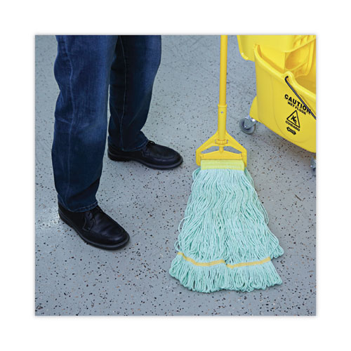 LoopedEnd Mop Head, Recycled Fibers, Extra Large Size, Green, 12/CT