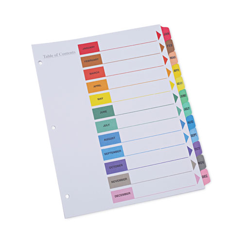 Deluxe Table of Contents Dividers for Printers, 12Tab, Jan. to Dec