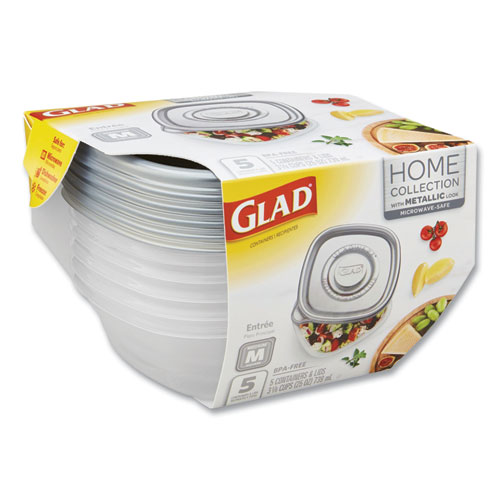 Glad® Home Collection Food Storage Containers With Lids, Medium Square