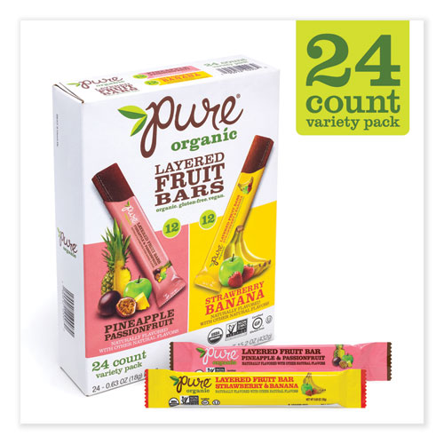 Layered Fruit Bars Variety Pack, Pineapple Passionfruit/Strawberry