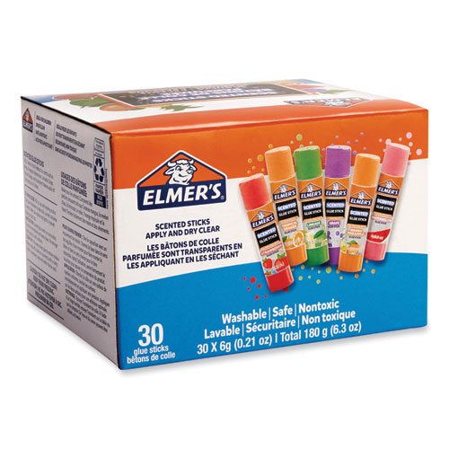 Elmer's® Clear School Glue Stick, Scented, Assorted, 0.21 oz, Dries