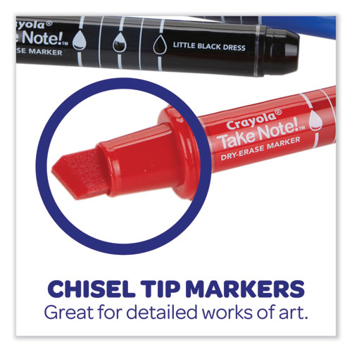 Take Note DryErase Markers, Broad, Chisel Tip, Assorted, 12/Pack