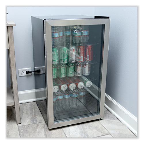 3.4 Cu. Ft. Beverage Cooler, Stainless Steel/ Black Refrigerators