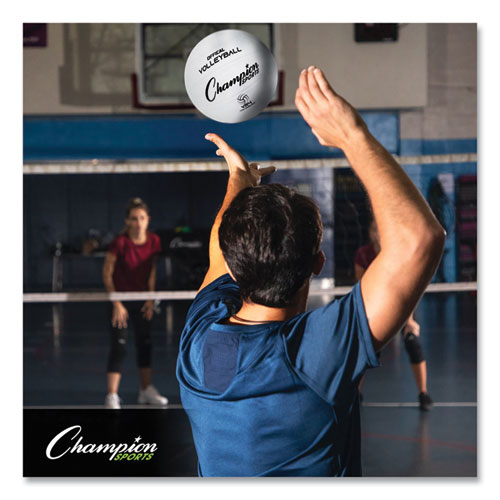 Rubber Volleyball, Official Size, White Balls Champion Sports