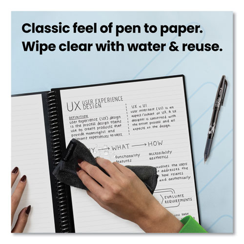 Core Smart Notebook, Wide/ Legal Rule, Black Cover, (18) 8.8 x 6 Sheets