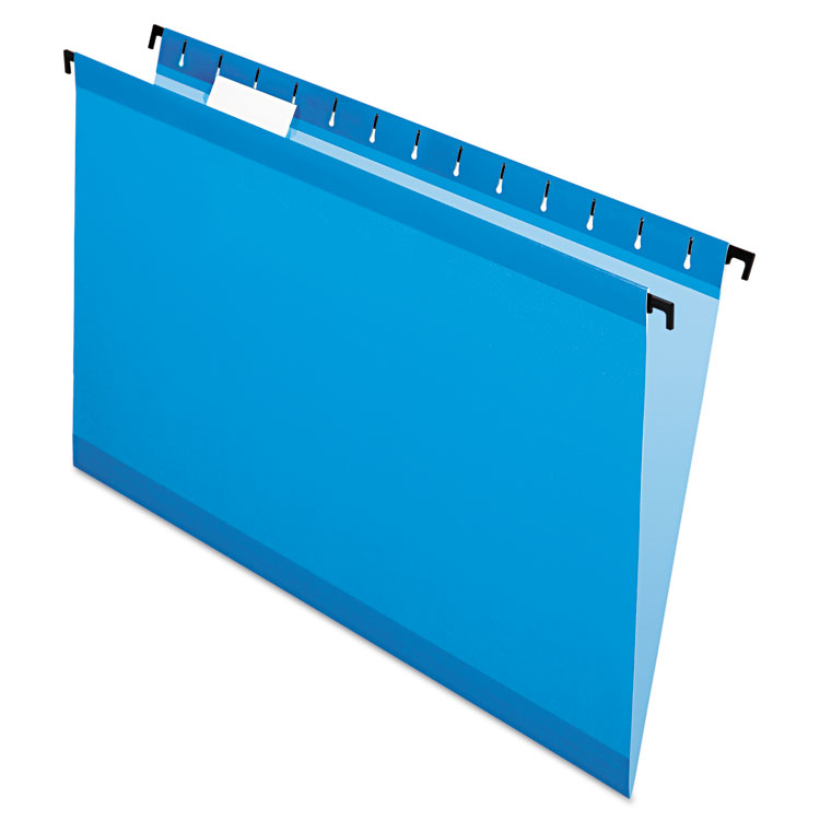 Poly Laminate Hanging Folders, Legal, 1/5 Tab, Blue, 20/Box ELEVATE