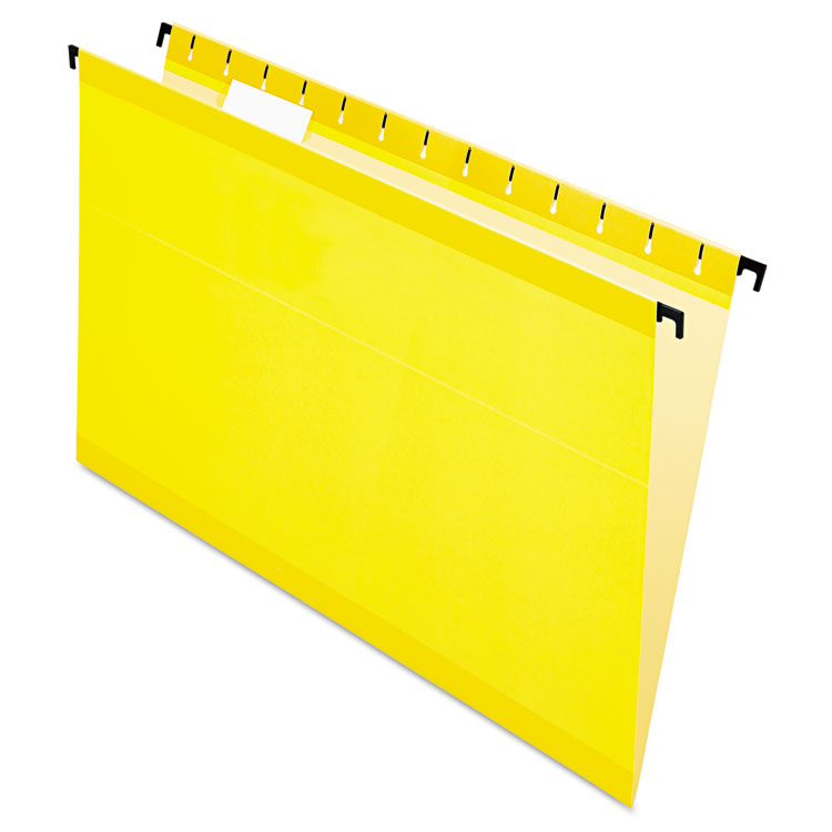 Poly Laminate Hanging Folders, Legal, 1/5 Tab, Yellow, 20/Box ELEVATE