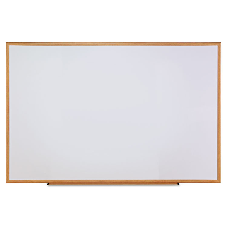 DryErase Board, Melamine, 72 x 48, White, OakFinished Frame ELEVATE