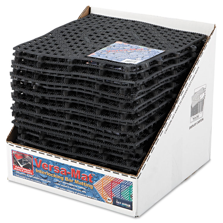 VersaMat BarShelf Liner, Plastic, 12w x 12d x 1/4h, Black, 27/Carton ELEVATE Marketplace