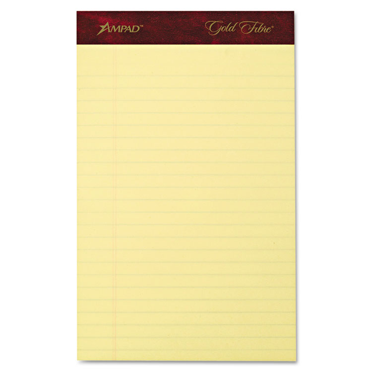Gold Fibre Writing Pads, Jr. Legal Rule, 5 x 8, Canary, 50 Sheets, 4