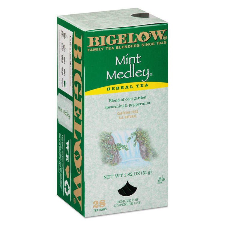 BTC10393 Bigelow® 10393 Mint Medley Herbal Tea, 28/Box HILL & MARKES