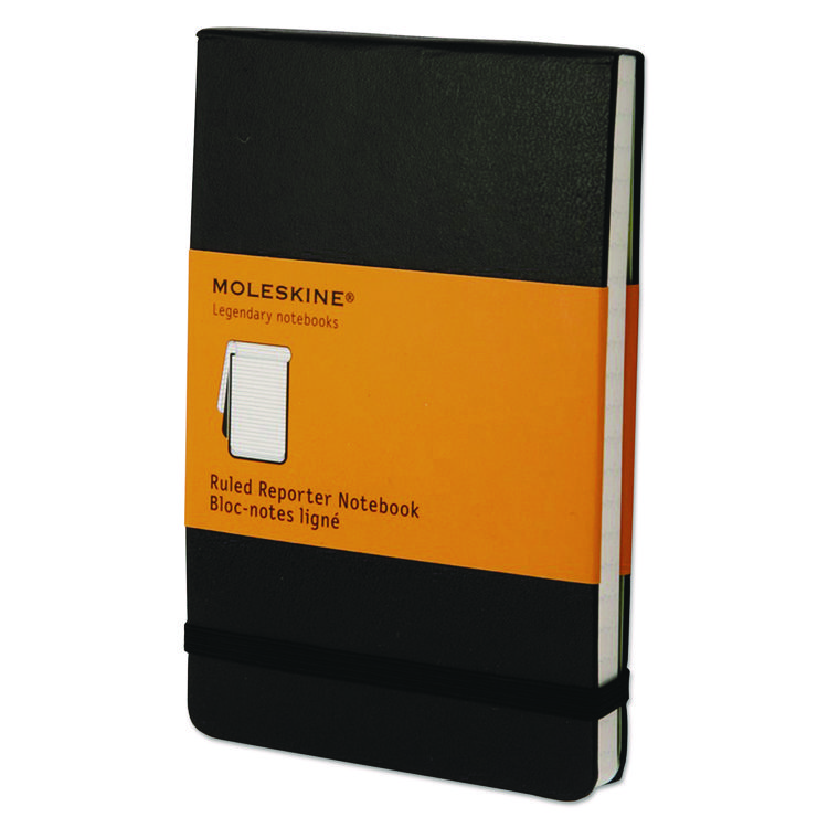 HBGQP511 Moleskine® QP511 Reporter Notepad, Narrow Rule, Black Cover