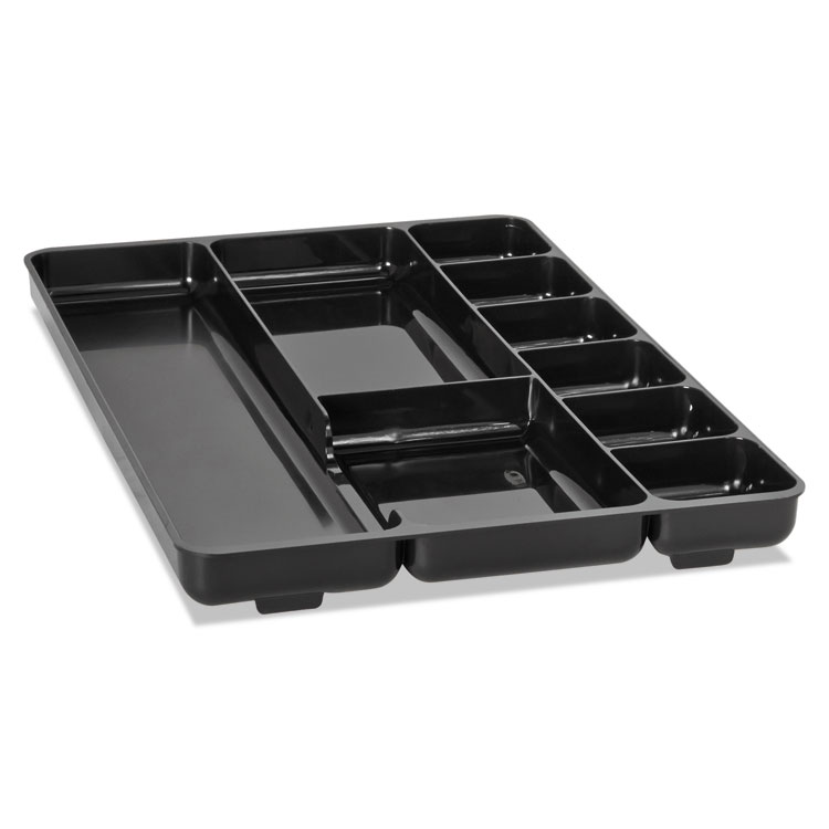 Regeneration NineSection Drawer Organizer, Plastic, Black ELEVATE
