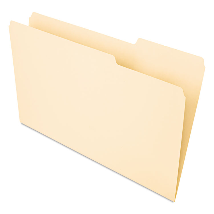 Recycled Interior File Folders, 1/3 Cut Top Tab, Legal, Manila, 100/Box