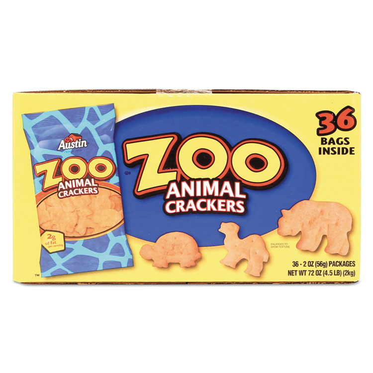 KEB827545 Austin® 827545 Zoo Animal Crackers, Original, 2 oz Pack, 36