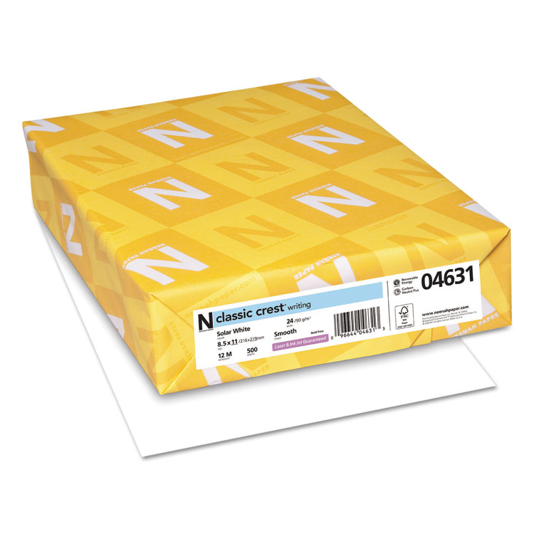 NEE04631 Neenah Paper 04631 CLASSIC CREST Stationery, 97 Bright, 24