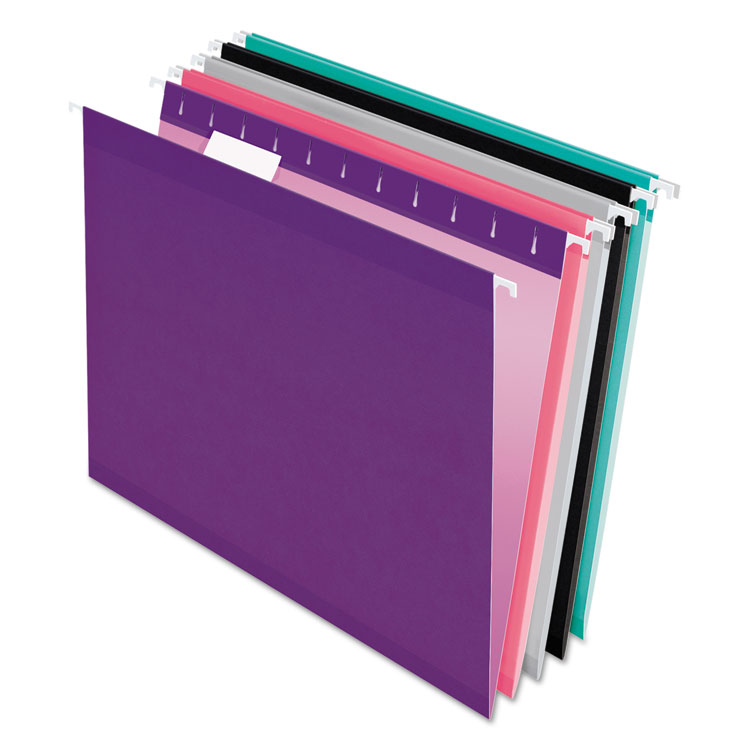 Reinforced Hanging Folders, 1/5 Tab, Letter, Assorted, 25/Box ELEVATE