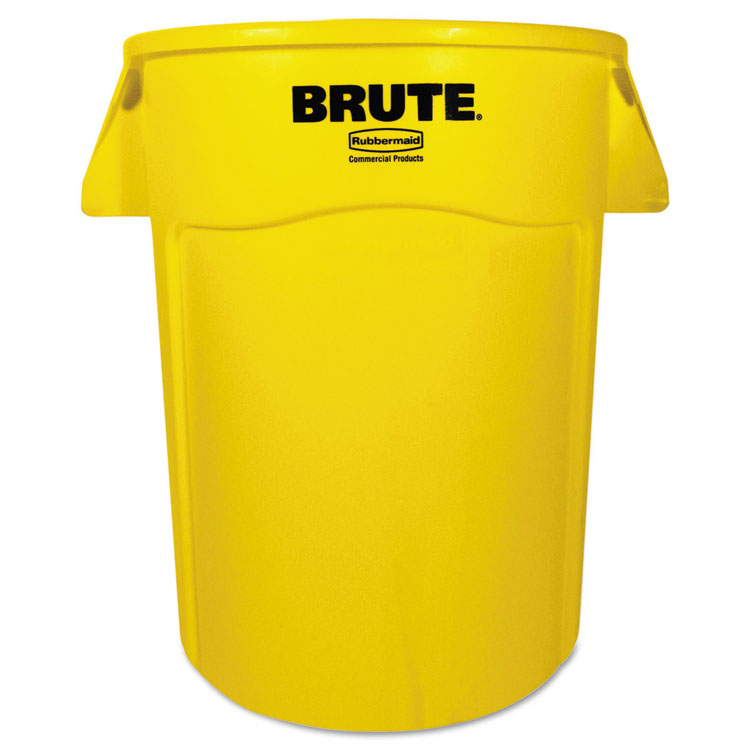 Brute Vented Trash Receptacle, Round, 44 Gal, Yellow ELEVATE Marketplace