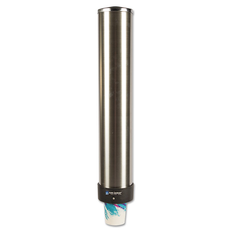 Large Water Cup Dispenser W/removable Cap, Wall Mounted, Stainless
