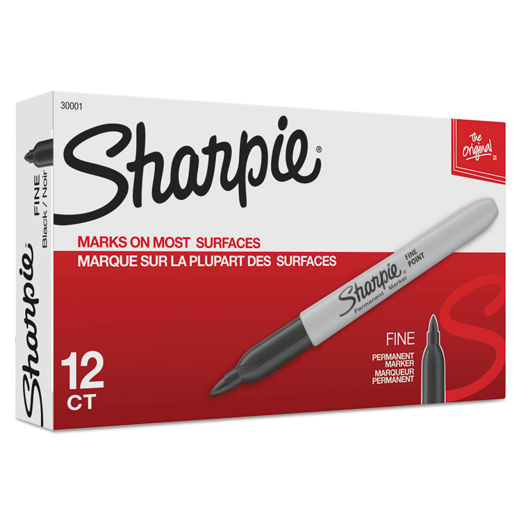 SAN30001 Sharpie® 30001 Fine Tip Permanent Marker, Fine Bullet Tip
