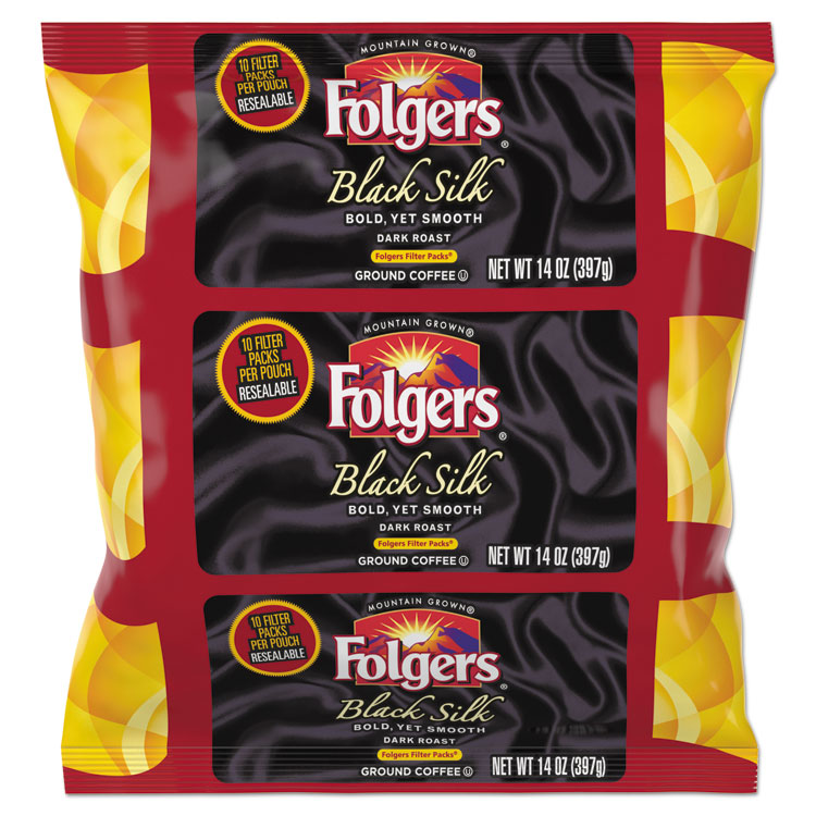 FOL00016 Folgers® 00016 Coffee Filter Packs, Black Silk, 1.4 oz Pack