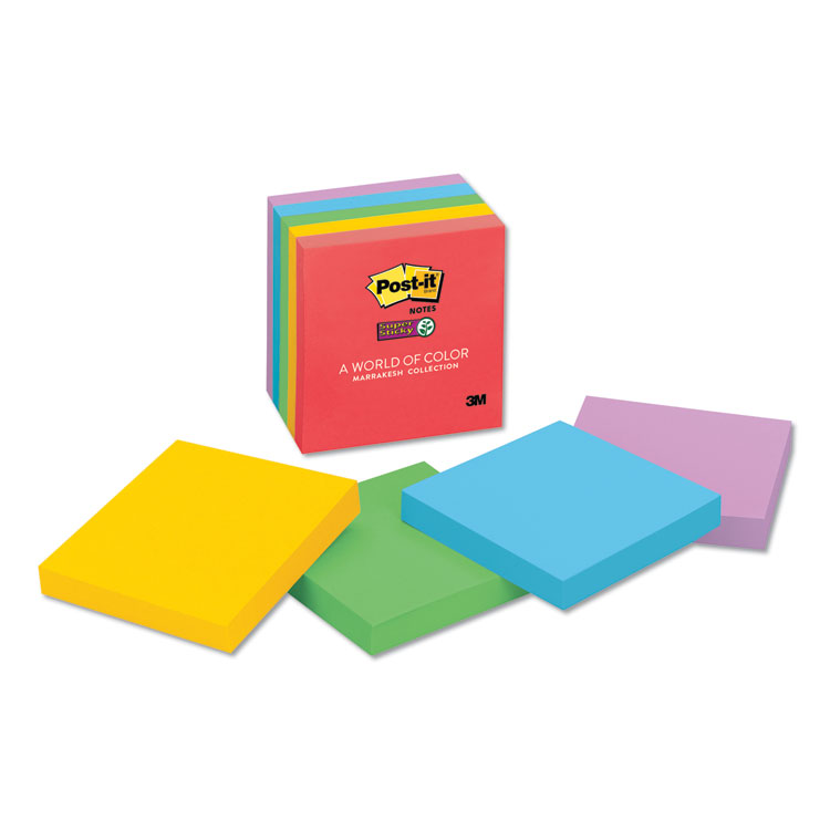 MMM6545SSAN Postit® Notes Super Sticky 6545SSAN Pads in Playful Primary Collection Colors, 3