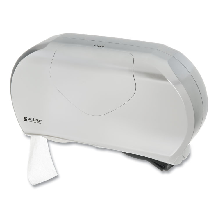 Twin Jumbo Bath Tissue Dispenser, 19 1/4 x 6 x 12 1/4, Faux Stainless Steel SJMR4070SSES