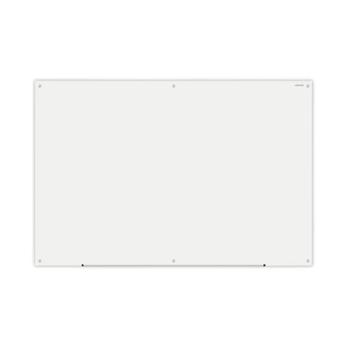 Perry Office Plus Frameless Glass Marker Board, 72" x 48", White Surface