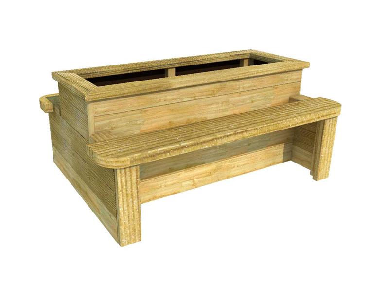 BacktoBack Planter Bench Pentagon Play