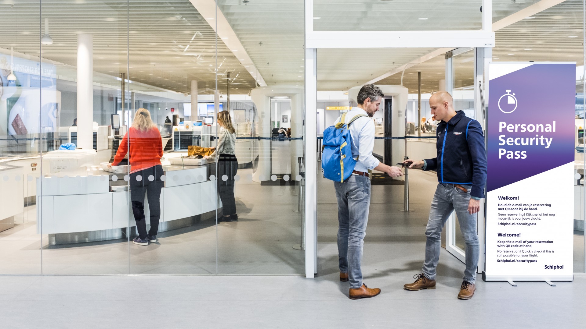 Make an appointment for security control at Schiphol with the Personal