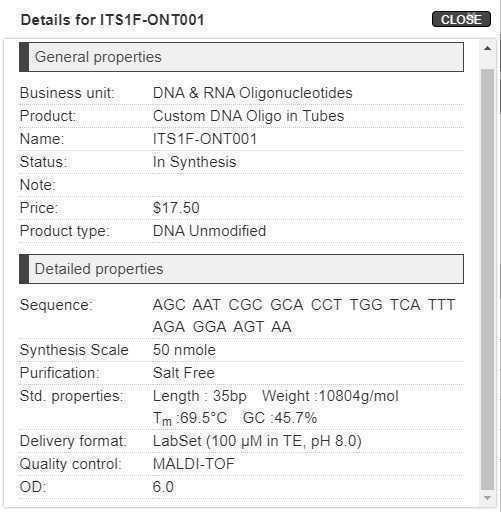 Preparing ONTtagged Primers and Master Mix for Fungal DNA Barcoding