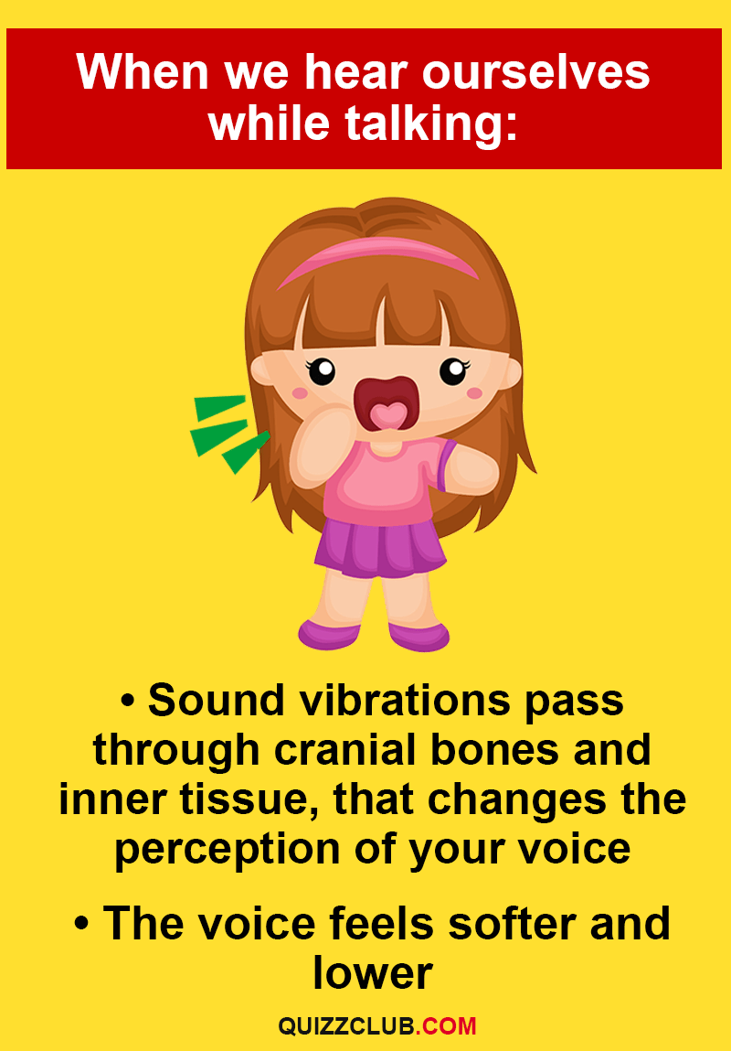Why does our voice sound differently when...