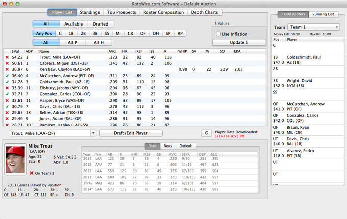 2018 Fantasy Baseball Draft Software (Mac Version) RotoWire Fantasy