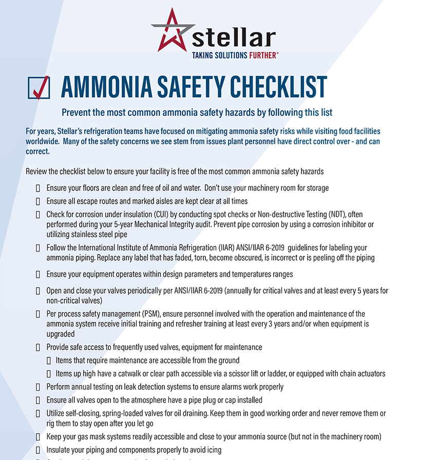 Ammonia Safety Checklist