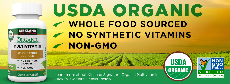Kirkland Signature USDA Organic Multivitamin, 80 Coated Tablets SAME