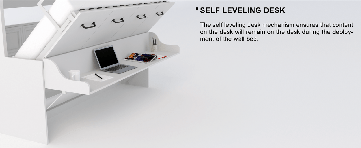 Melbourne Queen Wall Bed With Desk Combo Hanaposy