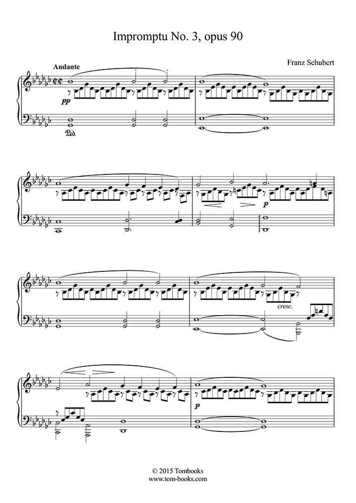 Impromptu No. 3 in Gflat major, D. 899 Opus 90 (Original Version