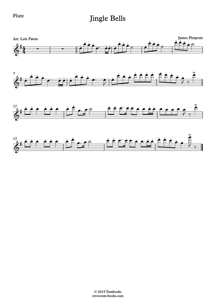 Jingle Bells (Easy Level, with piano (Pierpont) Flute
