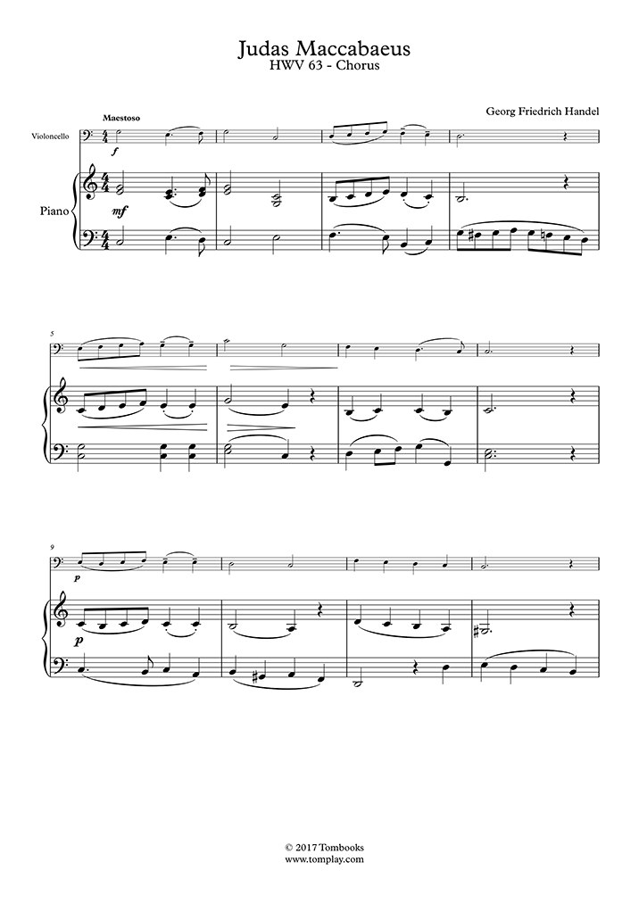 Judas Maccabaeus, HWV 63 Chorus part) (Händel) Piano Sheet Music