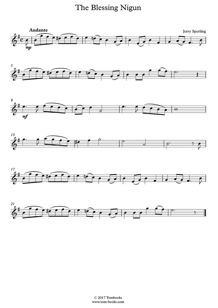 The blessing nigun (Klezmer) (Sperling) Flute Sheet Music