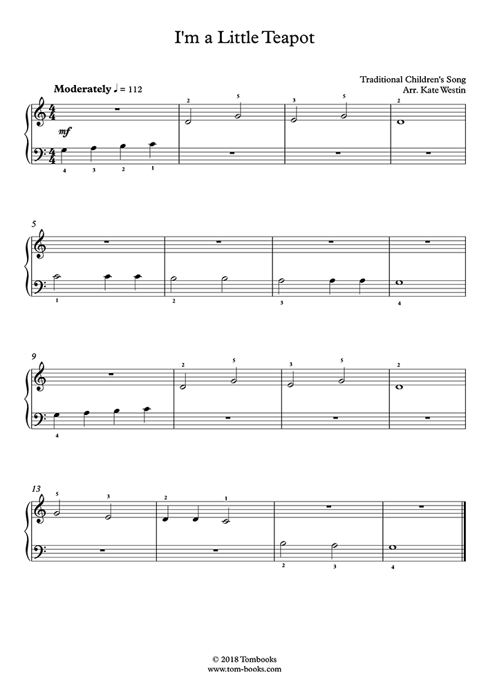 I'm a Little Teapot (Traditional) Piano Sheet Music